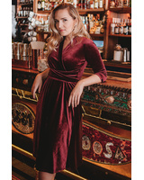 ELEGANT DRESS BURGUNDY VELVET