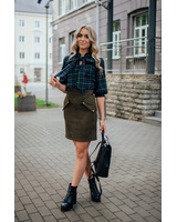 GREEN MINI STUD SUEDE SKIRT