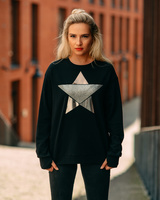 SILVER STAR OVERSIZE SWEATSHIRT BLACK