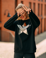 SILVER STAR OVERSIZE SWEATSHIRT BLACK