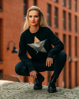 SILVER STAR OVERSIZE SWEATSHIRT BLACK