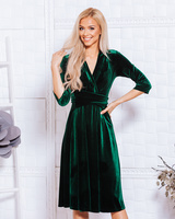ELEGANT DRESS VELVET GREEN
