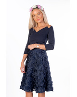 SET:BLUE FLOWER SKIRT+MIDNIGHT SHIRT