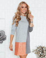 TWAIN PLEATED DRESS GREY § PEACHY