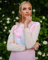 BEIGE AKINDE VELVET OVERSIZE SWEATER