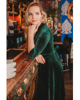 ELEGANT DRESS VELVET GREEN