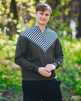 UNISEX ZIPPER SUEDE SWEATER FOR HIM GREEN