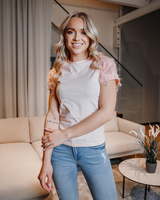 FRINGE RAGLAN T-SHIRT PEACHY