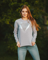 SILVER FOX PRINT SWEATER LIGHT GREY
