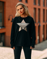 SILVER STAR OVERSIZE SWEATSHIRT BLACK