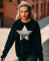 SILVER STAR OVERSIZE SWEATSHIRT BLACK