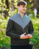 UNISEX ZIPPER SUEDE SWEATER FOR HIM GREEN