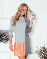 TWAIN PLEATED DRESS GREY § PEACHY