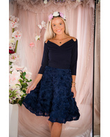 SET:BLUE FLOWER SKIRT+MIDNIGHT SHIRT