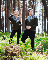 UNISEX ZIPPER SUEDE SWEATER FOR HIM GREEN