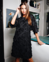 FRINGE DRESS BLACK