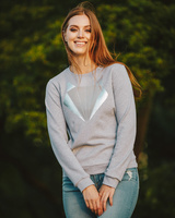 SILVER FOX PRINT SWEATER LIGHT GREY