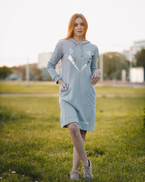 SILVER FOX HOODED DRESS GREY