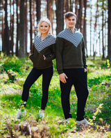 UNISEX ZIPPER SUEDE SWEATER FOR HIM GREEN