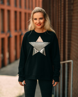 SILVER STAR OVERSIZE SWEATSHIRT BLACK