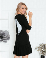 ANGEL PRINT FRILL DRESS BLACK