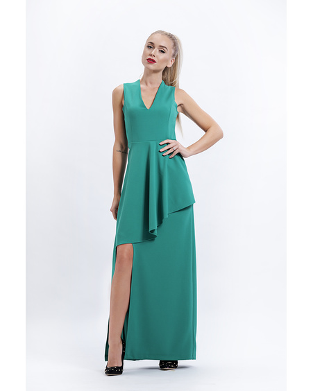 ASYMMETRIC MAXI DRESS GREEN