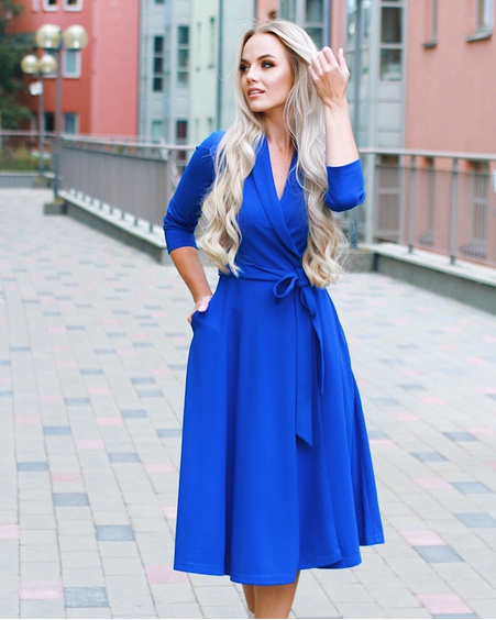 MOON MIDI DRESS BLUE