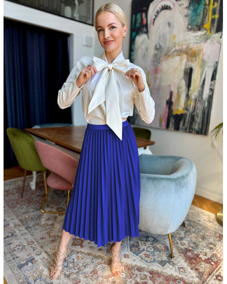 PLEATED MIDI SKIRT BLUE