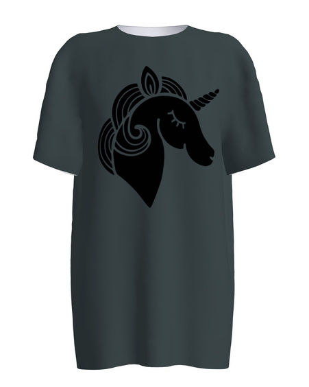 VELVET UNICORN UNISEX T-SHIRT DARK GREY