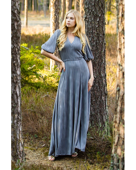 OLIVIA WAVE MAXI DRESS GREY