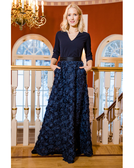 FLOWER POWER MAXI DRESS BLUE