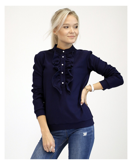 FRILL SWEATSHIRT NAVY