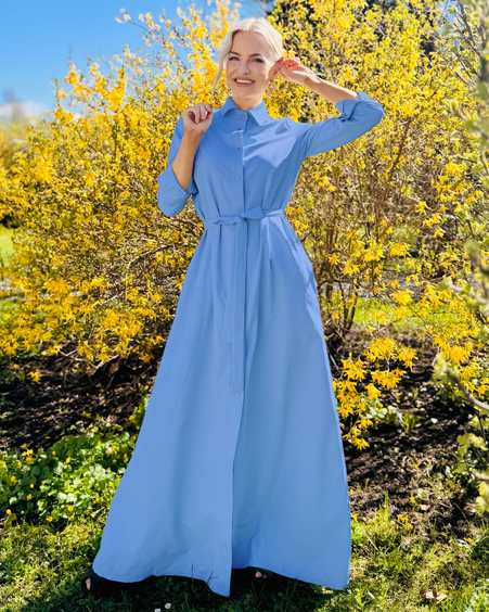 SHIRT MAXI DRESS BLUE