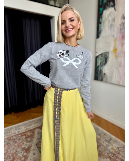 BUTTERFLY BOW SWEATSHIRT LIGHT GREY