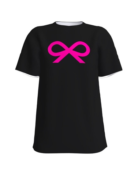 PINK NEON TD BOW SLIM T-SHIRT BLACK