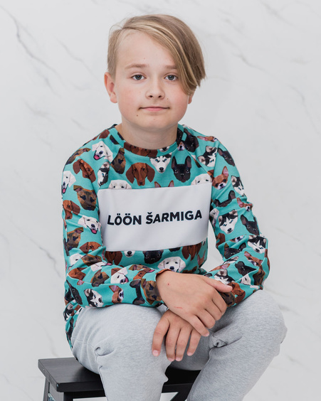 LÖÖN ŠARMIGA KIDS SWEATSHIRT GREEN PETS