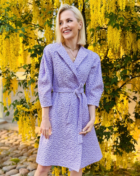 SKY MIDI DRESS JACQUARD LILAC
