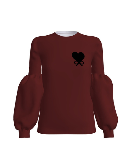 TD BOW HEART ALICE SWEATSHIRT BORDEAUX