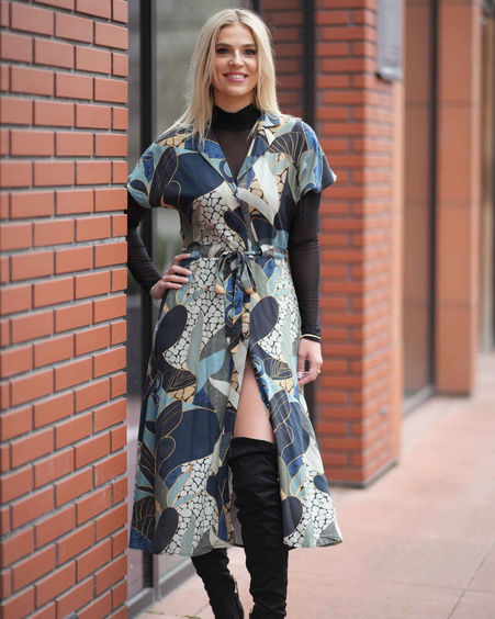 CAMO MIDI DRESS GREEN