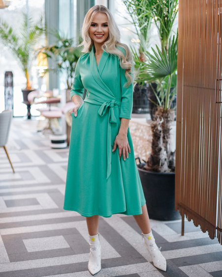 MOON MIDI DRESS BRIGHT GREEN