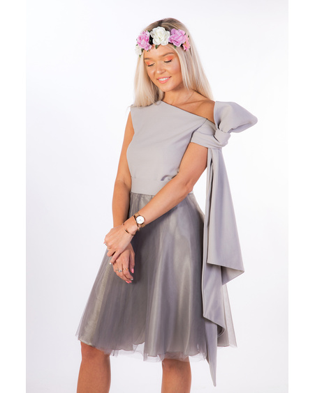 BOW PARTY TOP GREY