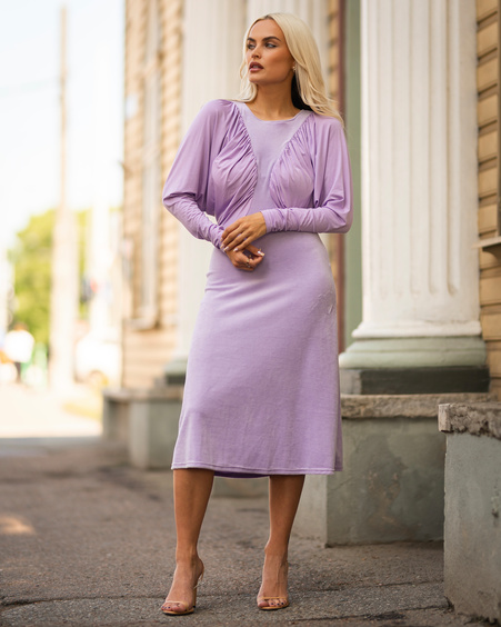 PARROT MIDI DRESS LILAC