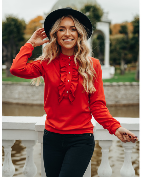 FRILL SWEATSHIRT RED