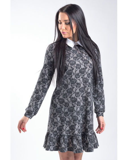 COLLAR FRILL DRESS ICEFLOWER