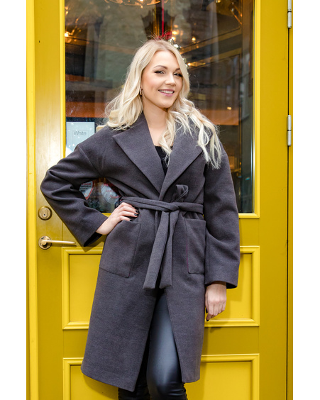 DREAMY MIDI COAT DARK GREY