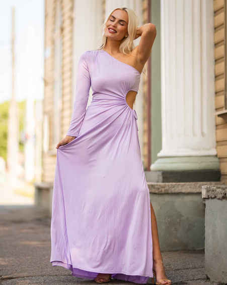 ILLUSION MAXI DRESS LILAC