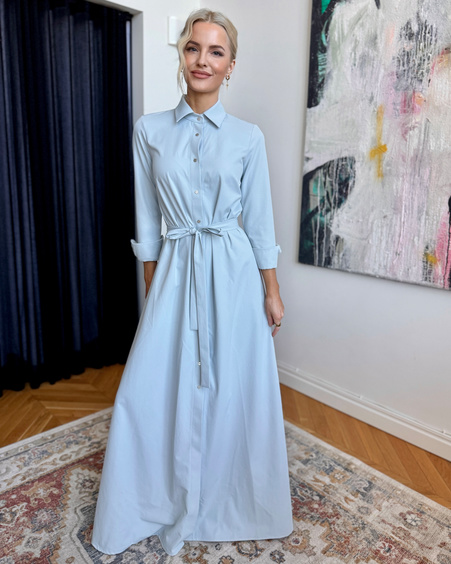 SHIRT MAXI DRESS LIGHT BLUE