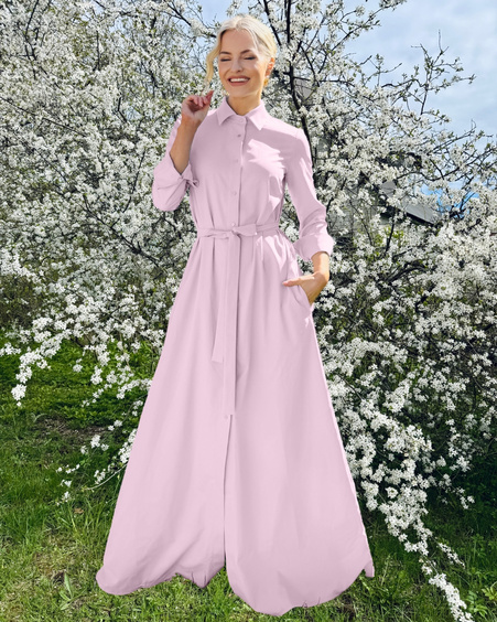 SHIRT MAXI DRESS LIGHT PURPLE