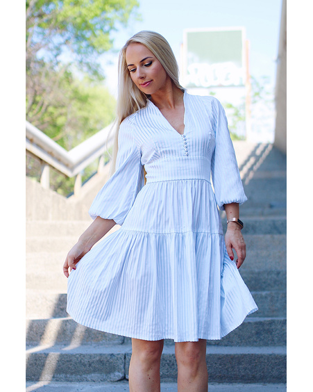 ANGIE STRIPE DRESS BLUE