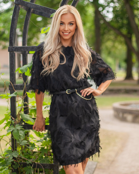 FRINGE DRESS BLACK